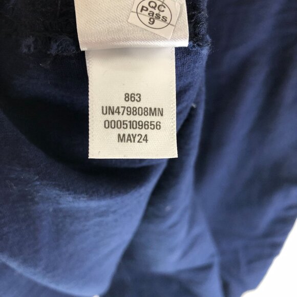 14th & Union Linen & Cotton Button-Up Shirt Trim Fit Short Sleeve Navy Blue M - Picture 5 of 5